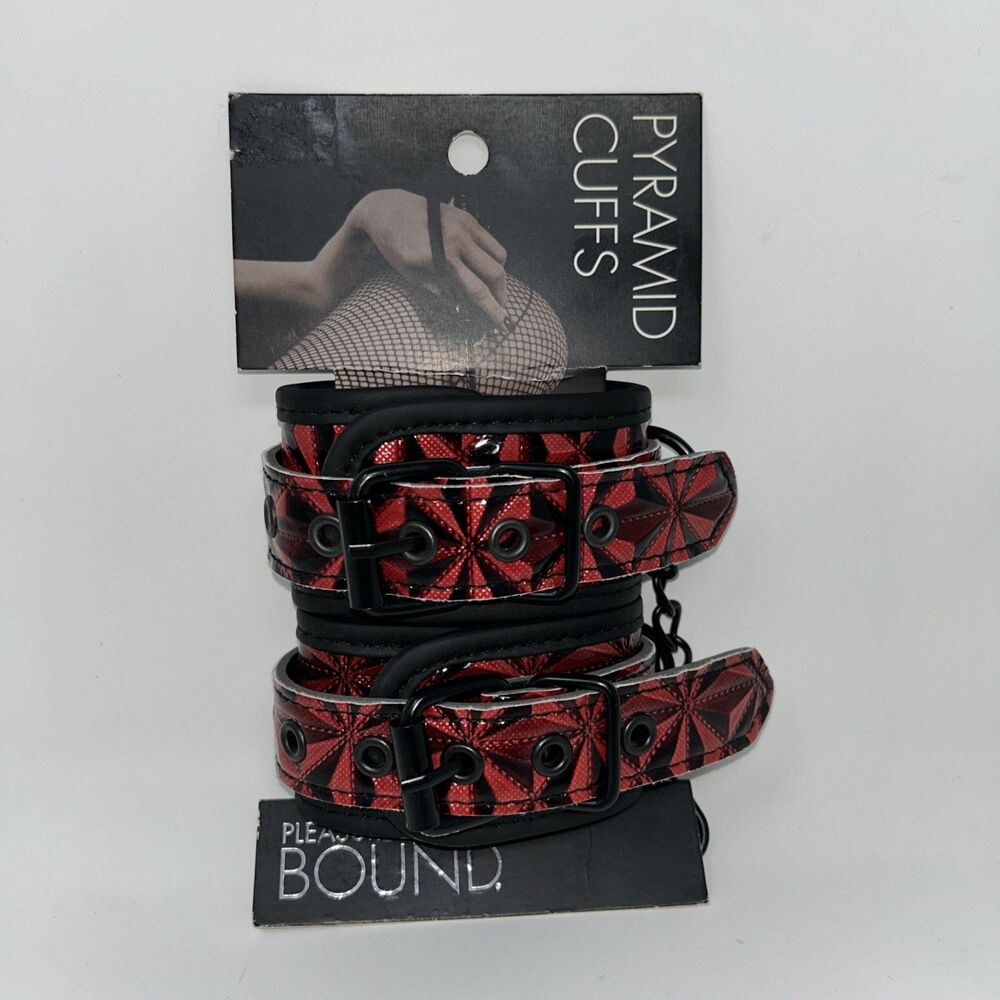 Pyramid Cuffs “Pleasure Bound” Red